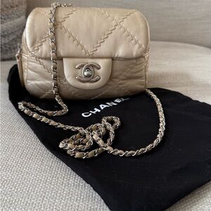 Chanel mini WOC ivory/beige iridescent, this is a beauty! Timeless, classic
